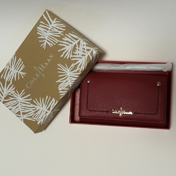 Cole Haan Tech Snap Wallet Red / Black NWT - Picture 15 of 15